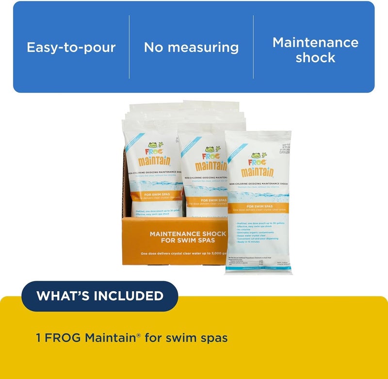 Frog Maintain for Swim Spas - Non-Chlorine Shock for use with Swim Spa @Ease Floating System - Single Dose Packets for Easy Swim Spa Maintenance & Treatment - 2 Pack - Image 3